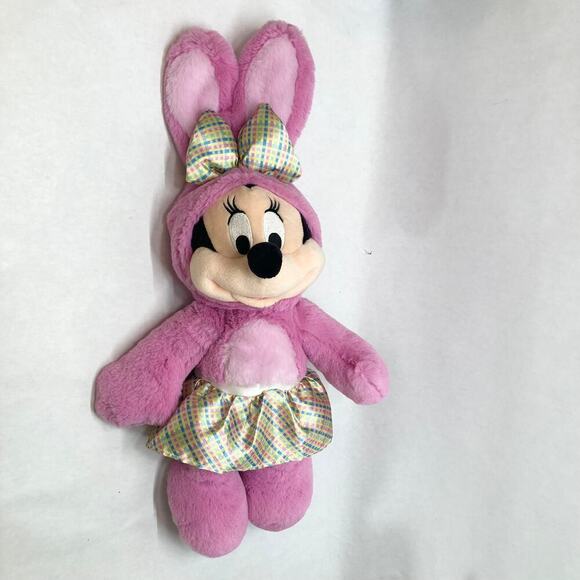 Disney Store Minnie Mouse Pink Easter Bunny Rabbit 17" Plush Stuffed Animal Toy - Picture 7 of 12
